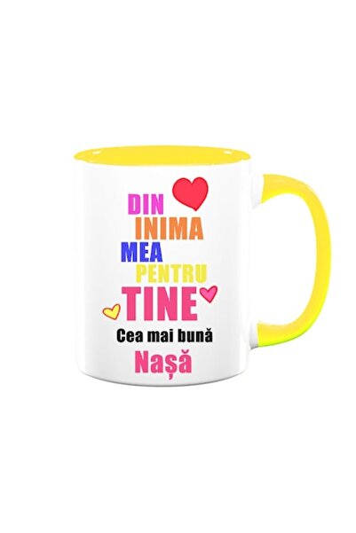 OEM Cană personalizată pentru nașă cu mesajul: „Din inimă pentru tine, cea ma...