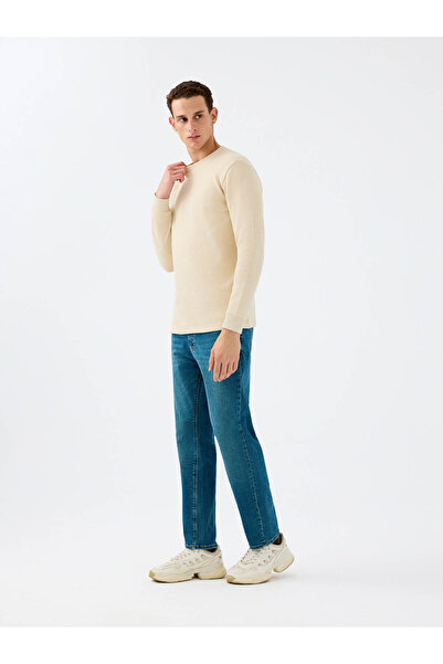 Loft Regular Fit Ecru Men's Long Sleeve T-Shirt Lf2040680