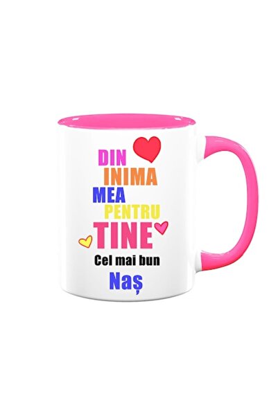 OEM Cană personalizată pentru Naș cu mesajul: „Din inimă pentru tine, cel mai...