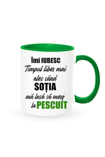 OEM Cană personalizată cu mesajul: „Îmi iubesc timpul liber, mai ales când so...