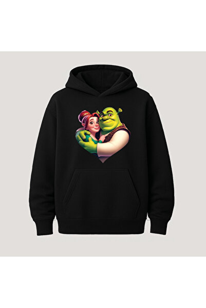 SVART WEAR سويت شيرت بقلنسوة من القطن بأكمام طويلة وجيوب على شكل الكنغر مطبوع...