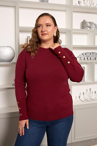 RMG Large Size Knitwear with Drop Sleeves Detail