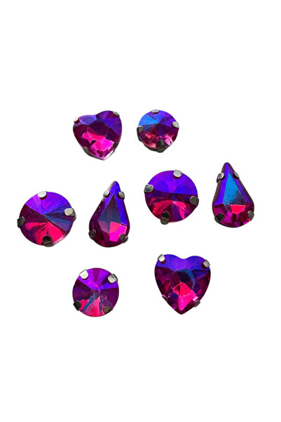 kalben accessories حجر كريستال ريفولي ذو ظهر مسطح ومخالب