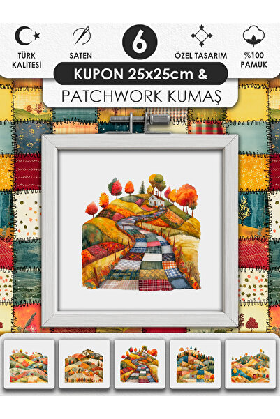 FabricMarket Patchwork Kumaş Seti – Dikiş ve Hobi İçin %100 Pamuk Desenli Kumaş Kuponları