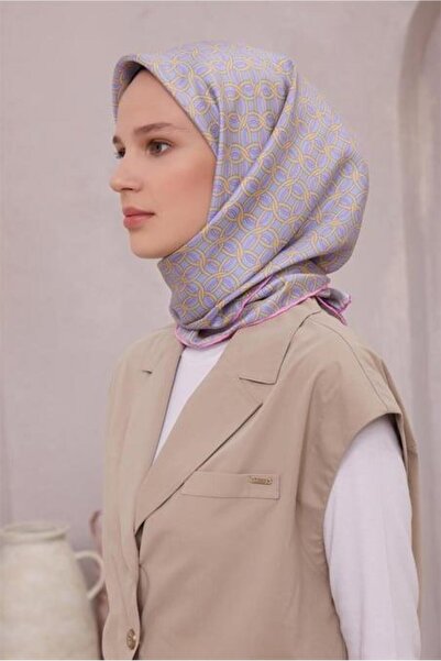 Belli Tivil Pure Silk Scarf 4215 - 54 Λιλά Γεωμετρικό σχέδιο