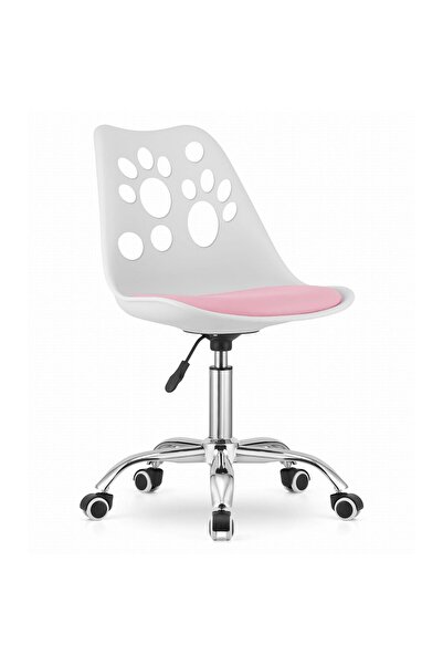 Leobert Scaun de birou, Artool, Print, rotativ, PP, alb si roz, 50x57x93.5 cm