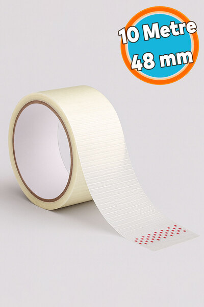 NZB Tamir Bandı Enine Boyuna Lifli 48mm x 10mt Şeffaf Ultra Güçlü Yapışkan On...