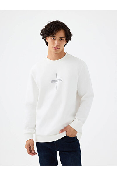 Loft Ανδρικό φούτερ Regular Fit Λευκό Lf2041080