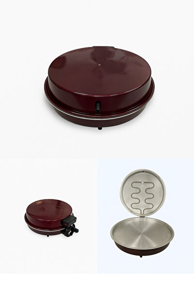 YOGNETIC Elektrikli Tandır | Ekmek Yapma Makinesi Çok Amaçlı Pişirici (PİZZA, LAHMACUN, GÖZLEME) - Bordo