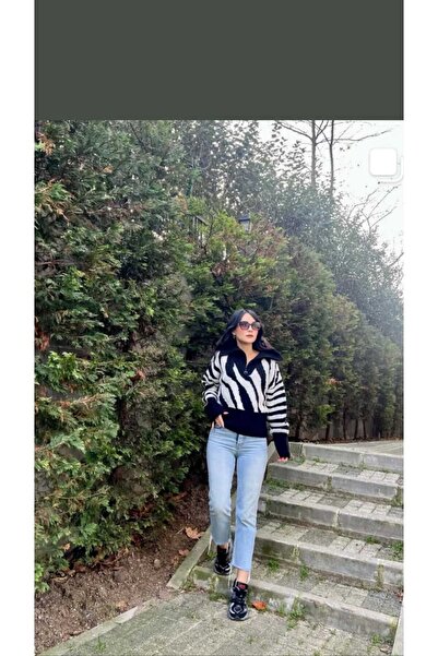 NÜANS MODA سترة بنمط الحمار الوحشي