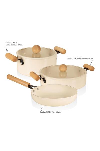 The Mia Cucina Di Mia Induction Base Ceramic Cookware Set 5 Pieces