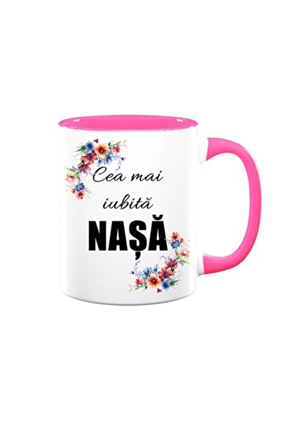 OEM Cană personalizată pentru nașă cu mesajul „Cea mai iubită nașă”, design f...