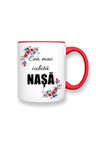 OEM Cană personalizată pentru nașă cu mesajul „Cea mai iubită nașă”, design f...