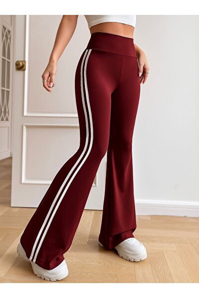 QBZ YANLARI ŞERİT DETAYLI İSPANYOL PAÇA İNCE EŞOFMAN ALTI TAYT