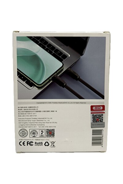 Xo Phone Cable Type-C with Type-C Adapter, Black, 1m