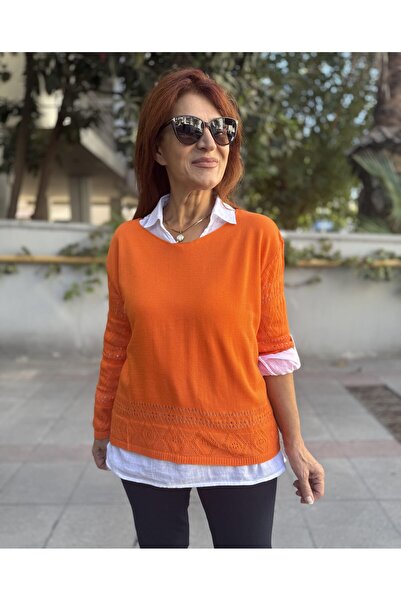 DenizEge Shirt Knitwear Set Orange