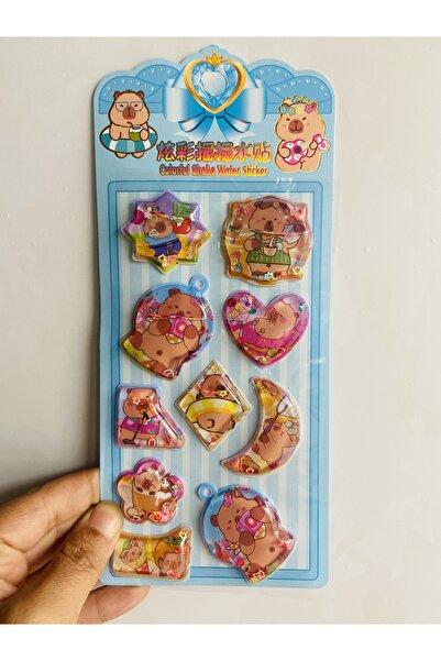 synshop Autocolant 3D cu sclipici de capibara, autocolant de îndepărtare