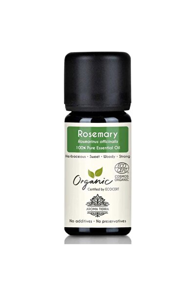 Aroma Tierra زيت إكليل الجبل العطري العضوي، 10 مل، عضوي 100%، لصحة الشعر وفرو...