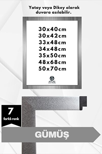 AtlasSG 21lik Poster Puzzle Resim Çerçevesi PVCli Çerçeve Gümüş