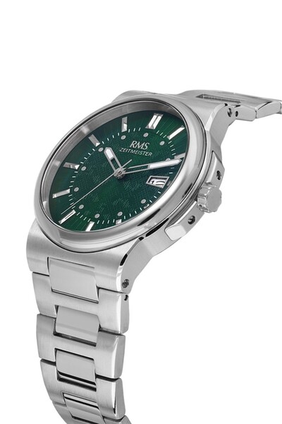 RMS Zeitmeister Rms.1.Ag1638.04 Crystal Glass Steel Band Steel Case 5 Atm Water Resistant Metallic R