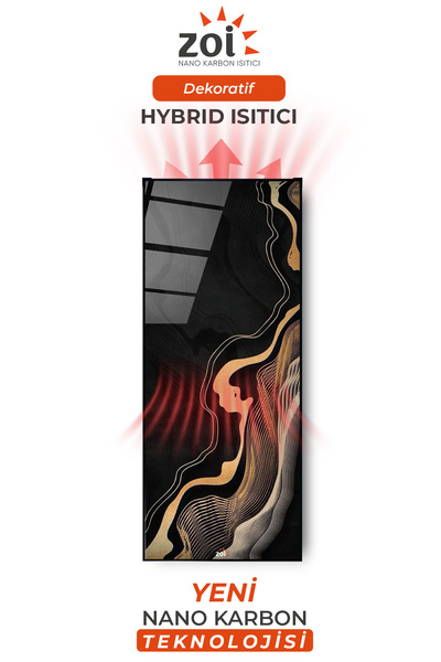 Nano Karbon Hybrid Istıcı - Elektirikli Dekoratif Isıtıcı - 1400W - 50x120cm
