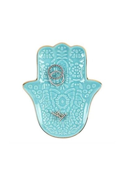 OEM Suport tip farfurie, Turquoise, Hamsa/Palma Fatimei, 14.5 cm