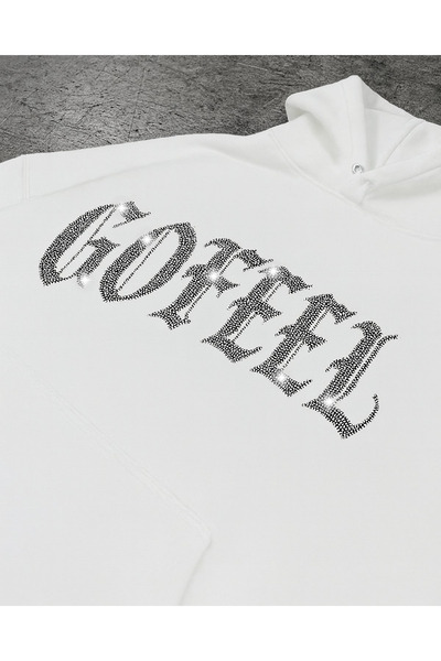 Gofeel Φούτερ Unisex Oversize με στάμπα από λαμπερές πέτρες