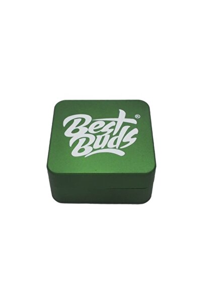Best Buds Grinder tutun plante din aluminiu Flat Square Grass 5x5 cm