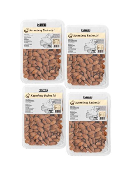 Harras Kavrulmuş Badem İçi Premium Tuzlu Kuruyemiş Yüksek Gramaj Seti 4 Adet ...