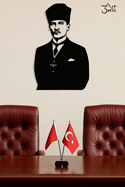 3art Metal Metal Duvar Dekoru - Atatürk Silüet i- Ofis ve Ev İçin Şık Dekorat...