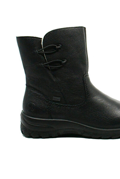 Rieker Women's Black Boots with Faux Fur and Decorative Zipper