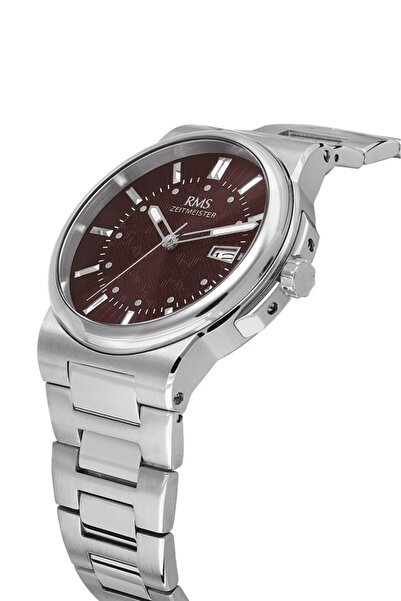 RMS Zeitmeister Rms.1.Ag1638.05 Crystal Glass Steel Band Steel Case 5 Atm Water Resistant Metallic R