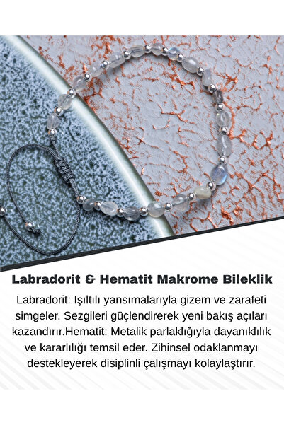 Saff Doğal Taş سوار مكرامية من اللابرادوريت والهيماتيت