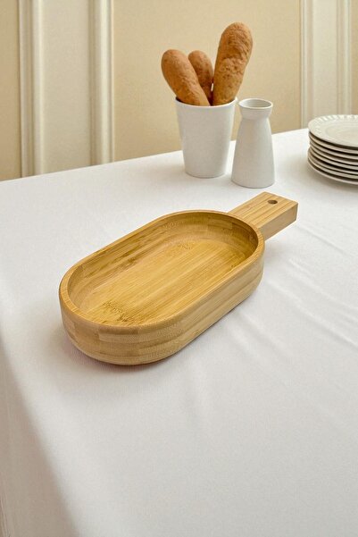 Kitchen Way Bamboo Serving Tray with Handle Kw-925