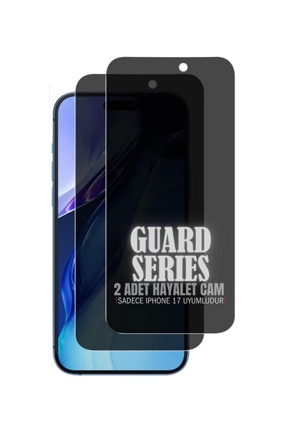 Evax (2'li Guard Hayalet) iPhone 17 Uyumlu Hayalet Özellikli Tam Kaplayan Tem...