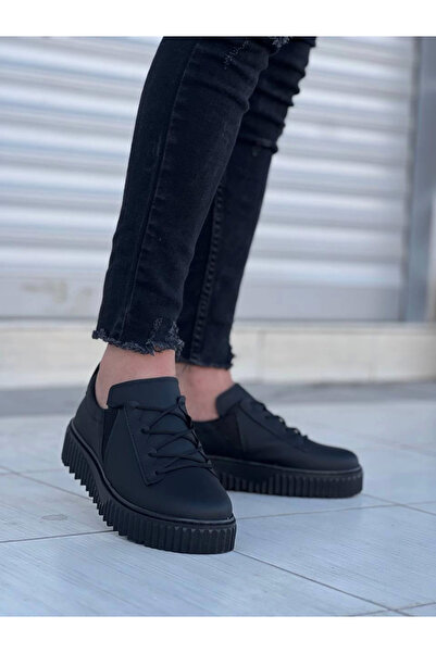 Zerenyus Zrn-X502 Black High Sole Elastic Casual Men's Shoes