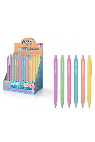 Toy Toy Toy Set de pixuri „Culori pastel”, pastă albastră, 1 mm, 24 bucăți/cutie