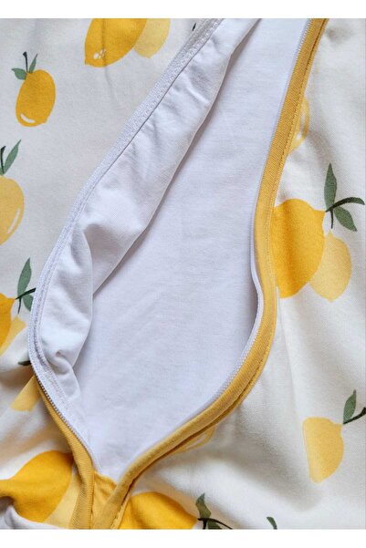 PAMUK HANIM elyafsız Torba 1.0 Tog Kız - Erkek Bebek-çocuk kolsuz Fermuarlı Uyku Tulumu/LİMON