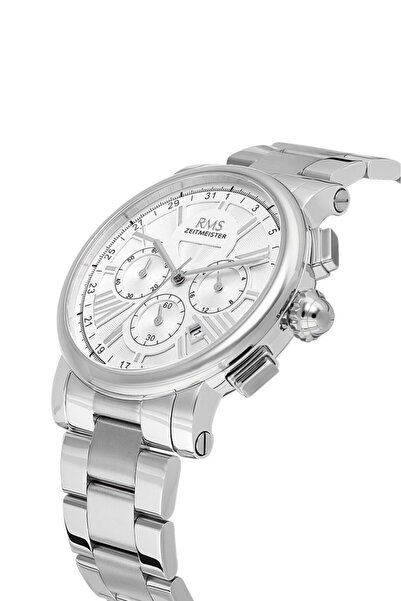 RMS Zeitmeister Rms.1.Ag2058.01 Crystal Glass Steel Band Steel Case 5 Atm Water Resistant Metallic R