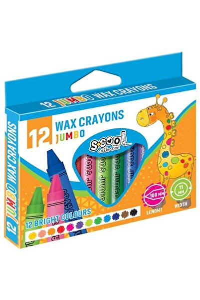 Toy Toy Toy Creioane cerate jumbo S-cool, set de 12 culori