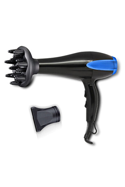 rosberg R51100AD Hair Dryer, 2200W, Diffuser, 3 settings, 2 speeds, Black/Blue