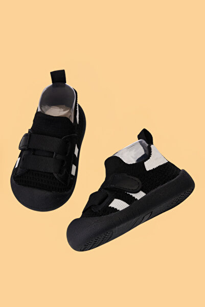 Mumenim Wisil Baby Kids Flexible Orthopedic Sole Black Sports Daily First Step Shoes