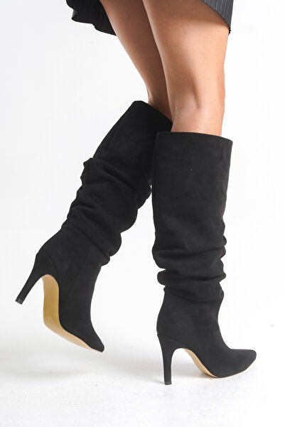 Liza Shoes Γυναικείες μπότες με τσαλακωμένο τακούνι LOİS A033-K2008