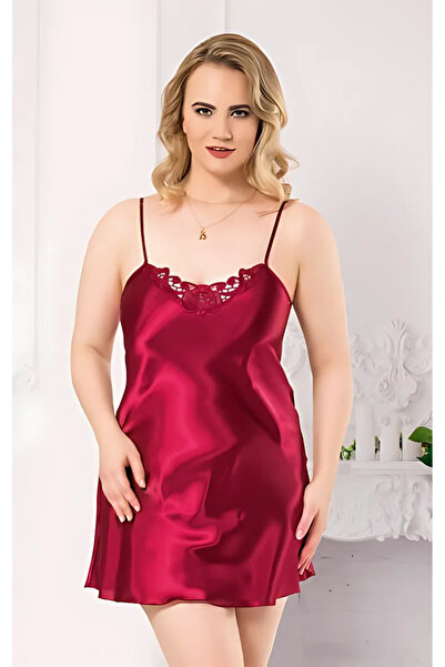 Bleu Petite Σατέν κοντό νυχτικό με λεπτές τιράντες σε μεγάλο μέγεθος