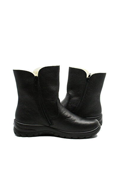 Rieker Women's Black Boots with Faux Fur and Decorative Zipper