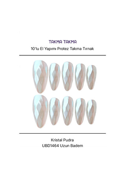 Takma Takma XS Beden 10'lu Ten Rengi Uzun Badem UBD1464 Tekrar Kullanılabilir...