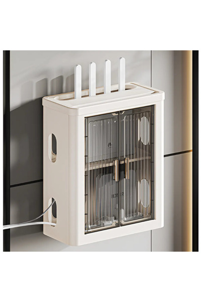 Herum Wi-Fi router support shelf, extension, wall-mounted, hides cables, plastic, 28.5 x 14 x 33 cm