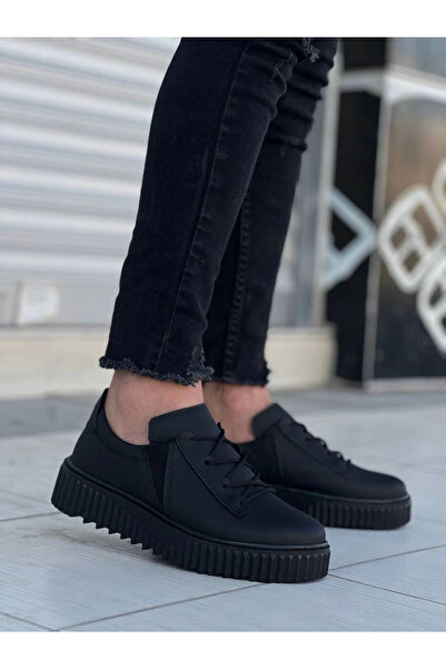 Zerenyus Zrn-X502 Black High Sole Elastic Casual Men's Shoes