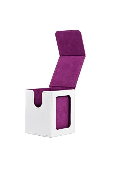 Choice5 علبة أوراق لعب بيضاء بنفسجية اللون مع نافذة عرض، تتسع لأكثر من 120 ور...