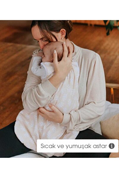 PAMUK HANIM Outlet Fiber-Free 1.0 Tog Baby Girl - Boy Sleeveless Zippered Sleeping Bag/Leaf Beige